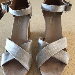 Ankle strap wedge shoes